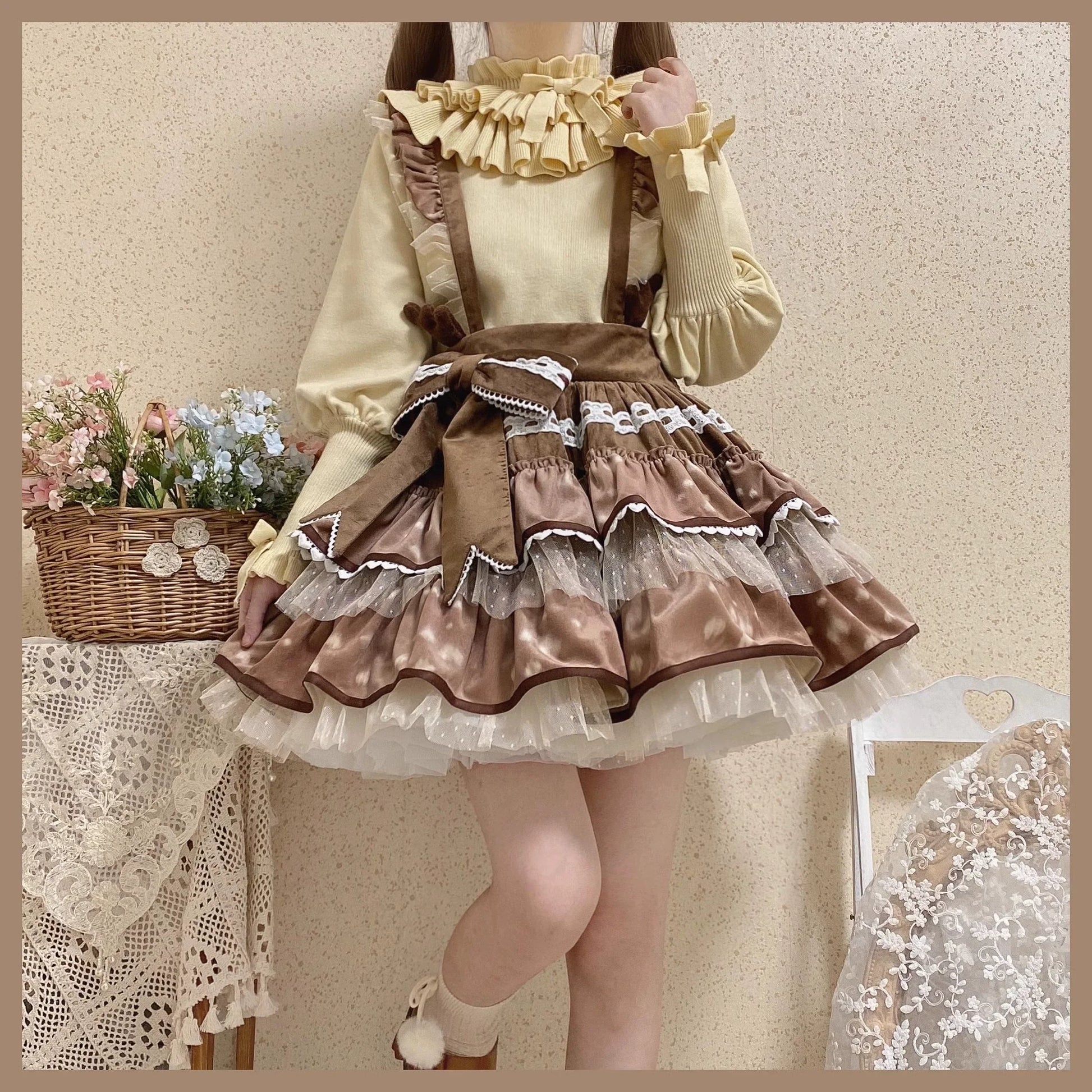 Miaoplus - Sweet Lolita Knit Sweater Long Sleeve Winter Lolita Top