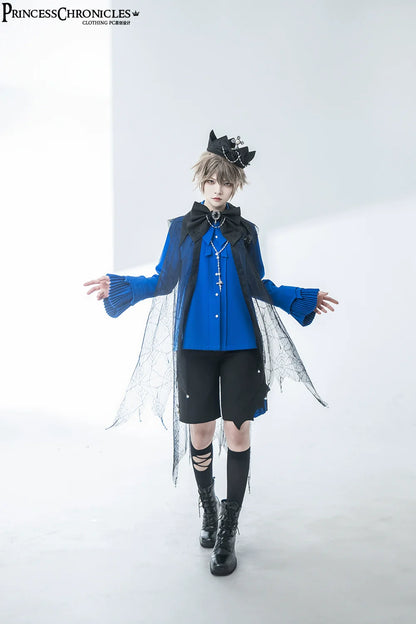 Princess Chronicles - Floating Phantom - Ouji Lolita Shorts Retro Blue Shorts