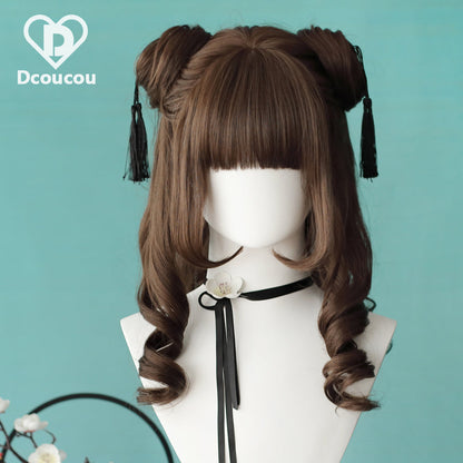 Dcoucou - No-Heart Rabbit 45cm Long Curly Ponytail Wig Multicolors