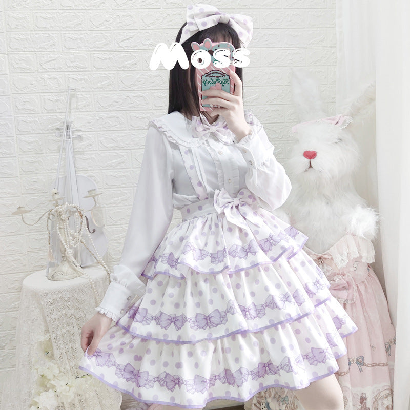 Eieyomi - Little Hetty - Sweet Daily Polka Dot Straps Lolita Skirt