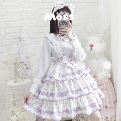 Eieyomi - Little Hetty - Sweet Daily Polka Dot Straps Lolita Skirt