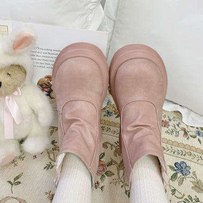 Dolly Doll - Ponyo - Winter Casual Lolita Boots Bow Thick Sole Shoes