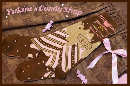 Yukines Box - Kawaii Lolita Chocolate Color Cotton Socks