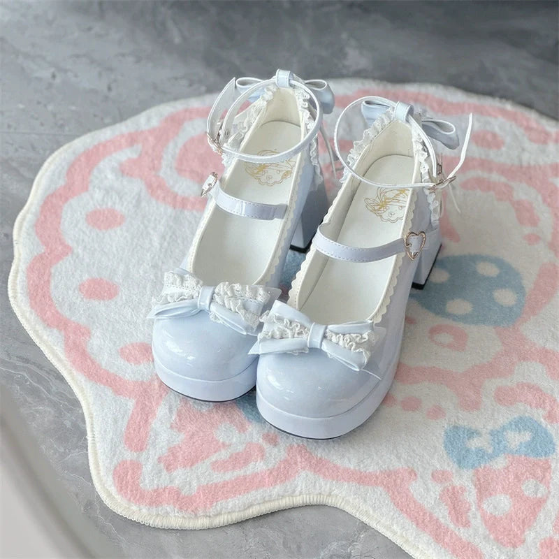 Jiangjiang Biscuit - Elegant Lolita High Heel Shoes Round Toe Low Cut