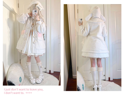 Forest Fluorescent Carps - Sweet Lolita Winter Coat Unicorn and Rabbit Ear Coat