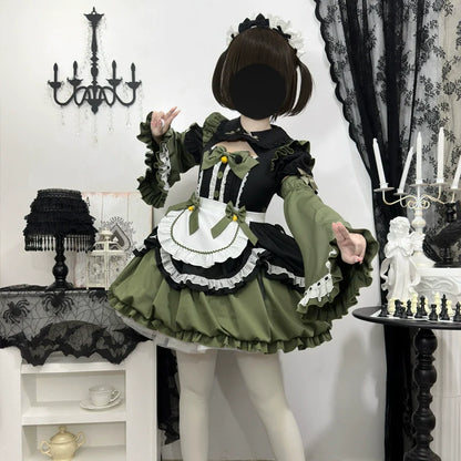 Hanguliang - Cute Maid Lolita Apron OP Dress