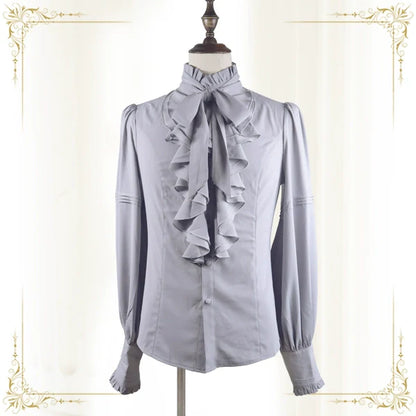 Immortal Thorn - Endless Promises - Vintage Ouji Lolita Shirt with Ruffle and Jabot Collar