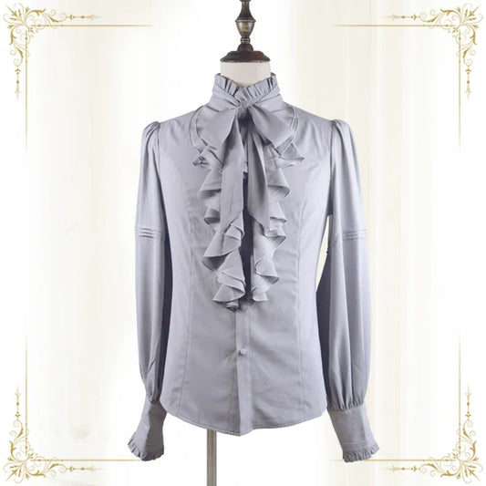 Immortal Thorn - Endless Promises - Vintage Ouji Lolita Shirt with Ruffle and Jabot Collar