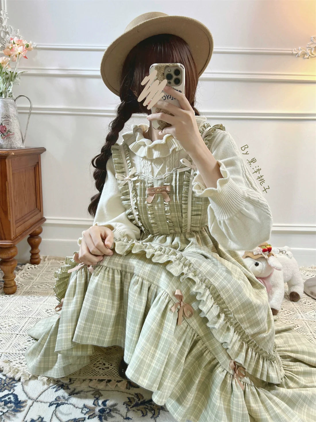 EESSILY - Green Fairy Tales - Classic Lolita Plaid JSK Plus Size Lolita Dress