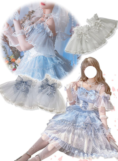 Red Maria - Jellyfish Sakura - Elegant Blue White Handmade Accessories