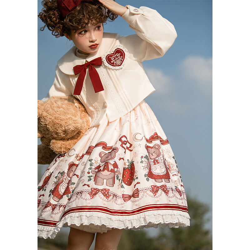 Designer's Gift - Christmas New Year Winter Lolita JSK Coat Set