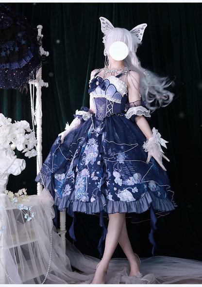 YingLuoFu - Original Elegant Lolita Blue Lolita JSK