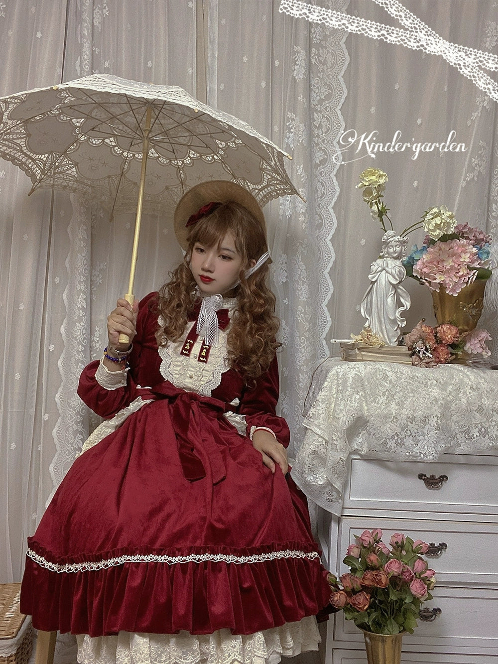 Miss Point - Customized Lolita Dress Vintage Elegant Velvet OP Dress