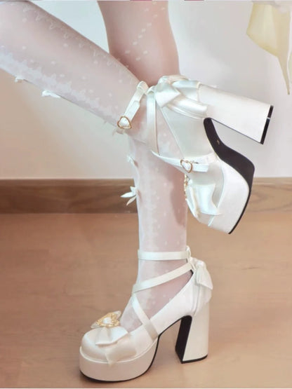 Cheesecake - Mousse Heart - Sweet Lolita High Heel Shoes Mary Jane Love Heel Shoes