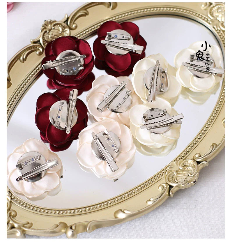 Xiaogui - Retro Lolita Brooch Rose Hairpins Flower Headdress