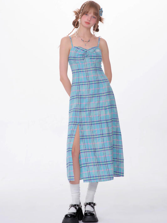 Plaid sleeveless dress【s0000007546】