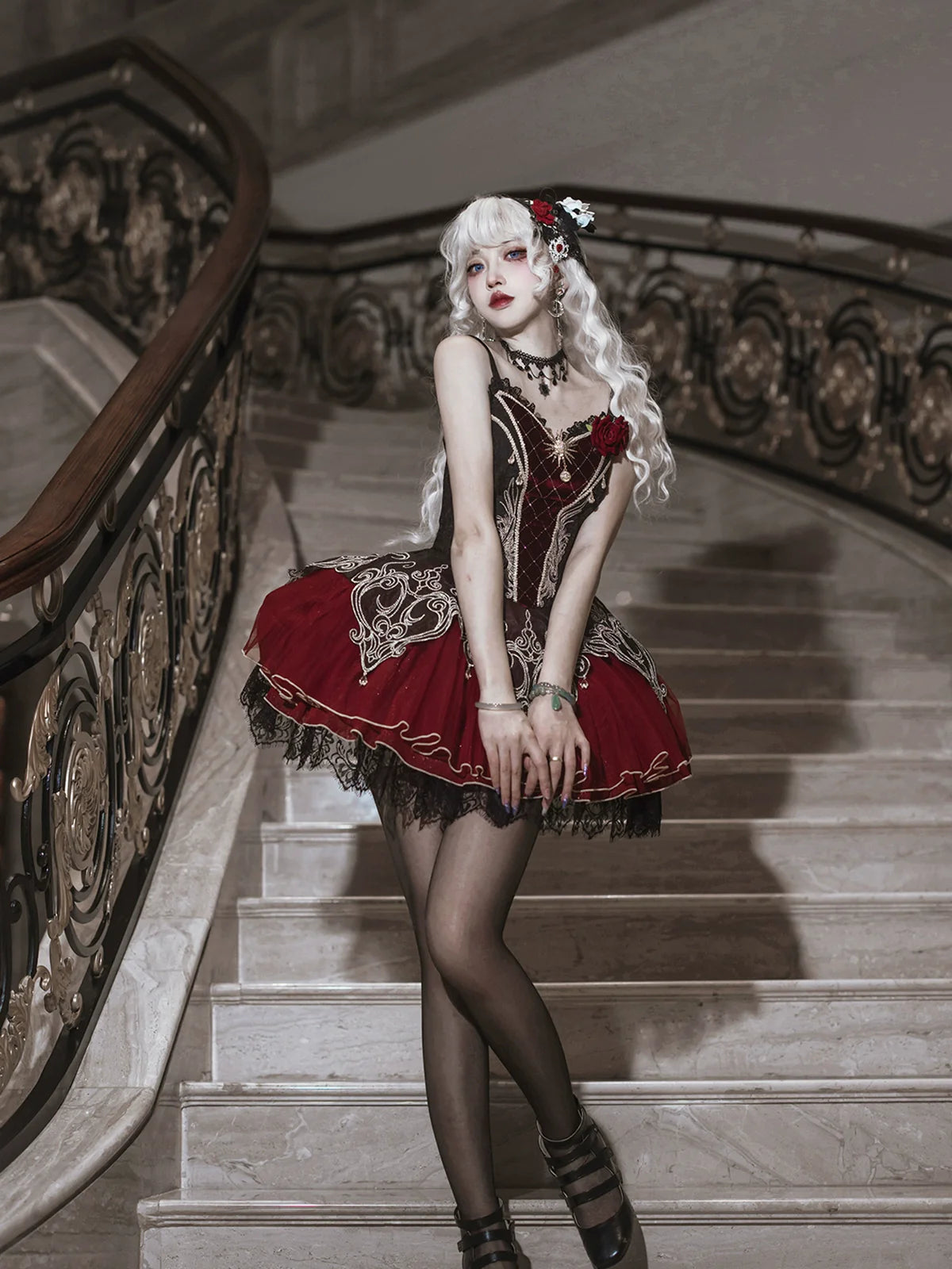 Letters from Unknown Star - Blood Feast - Gothic Lolita JSK Suit Daily Goth Dress