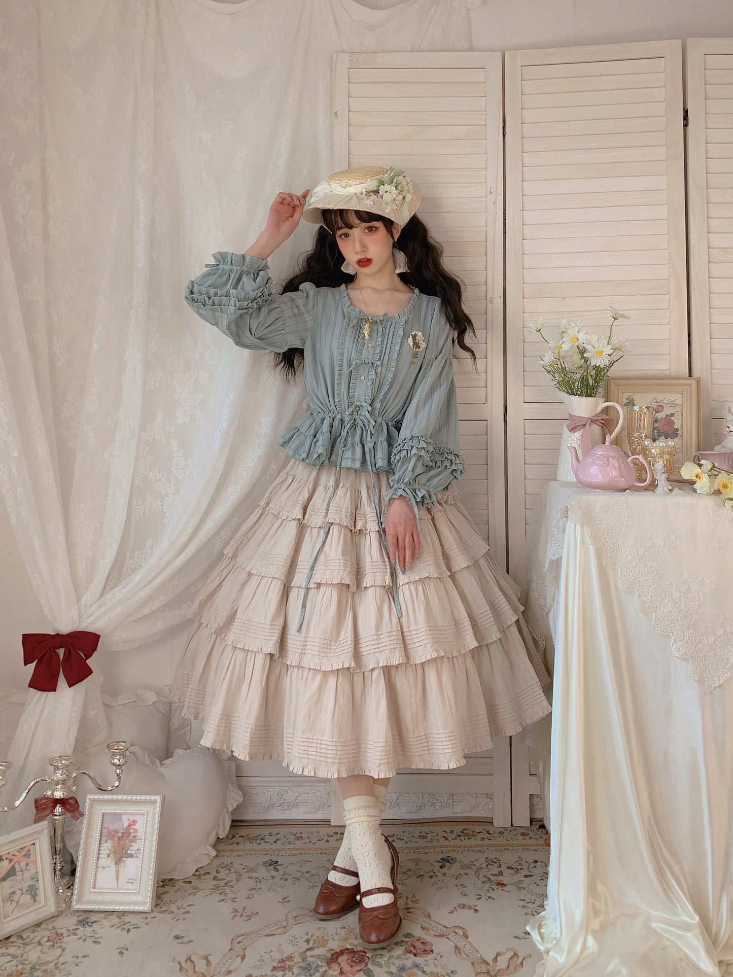 Boguta - Heidi Cotton Lolita Tiered SK Skirt