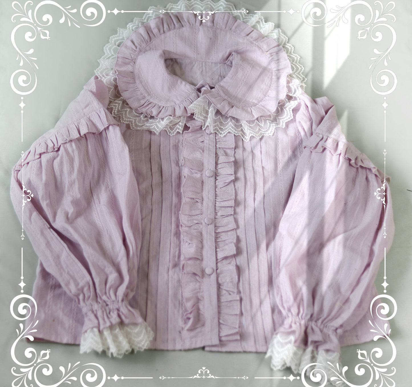 MIST - Cream Sweetheart - Kawaii Lolita Long-sleeve Blouse Multicolors