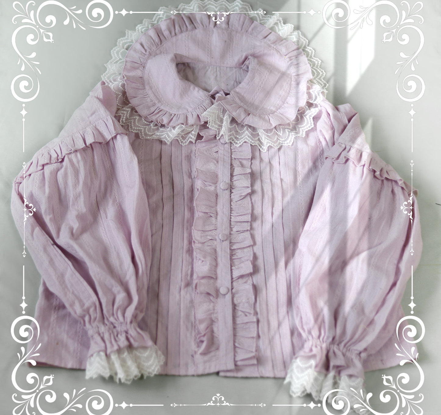 MIST - Cream Sweetheart - Kawaii Lolita Long-sleeve Blouse Multicolors