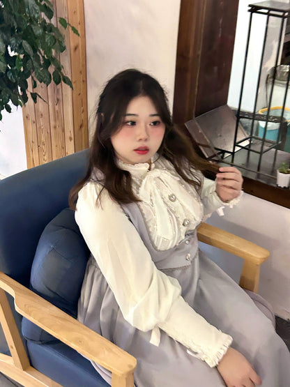 Sweet Wood - Daily Lolita Skirt Set Long sleeve Coat Dress Set