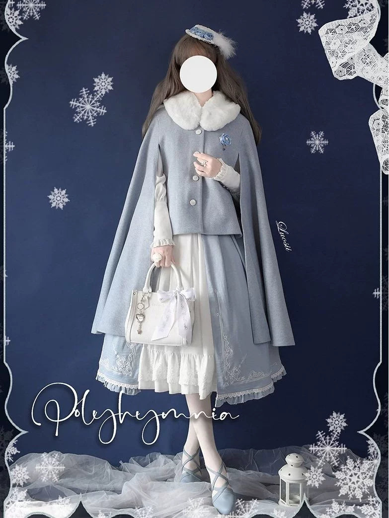 Polyhymnia - Miss Leisha - Classic Lolita Skirt Set Elegant Winter Cape