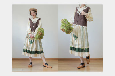 SweetDreamer - Nemo's Garden - Country Lolita Patchwork Skirt