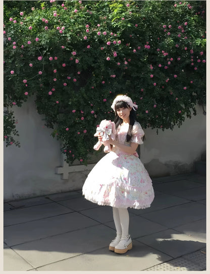 TaTaTa Lolita - Spring 2025 - Old School Lolita Jumper Dress, Floral Prints