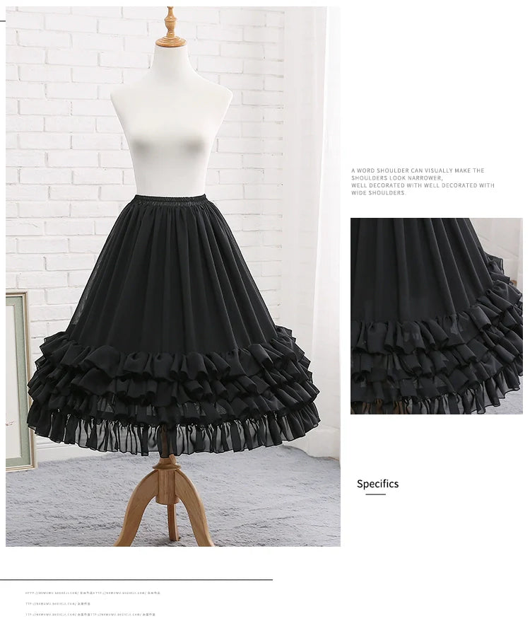 Manyiluo - Elegant Lolita A-type Carmen Adjustable Hoop Petticoat