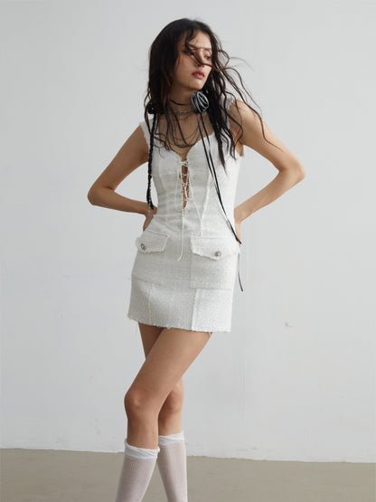 Scheming Strap Small Fragrant Style Short Dress