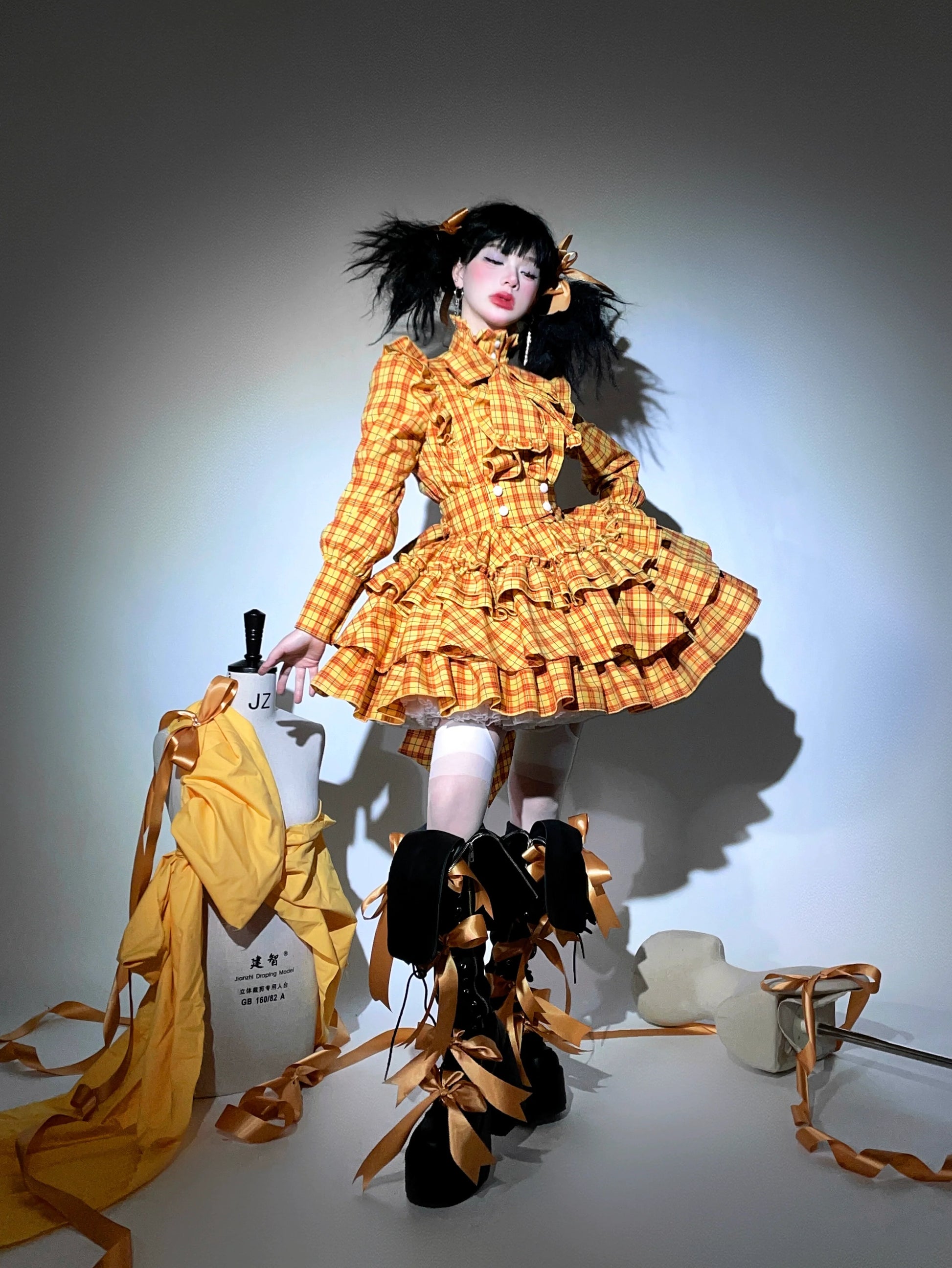 CATCOCOON - Humanoid Gift Box - Christmas Plaid Lolita Blouse & SK