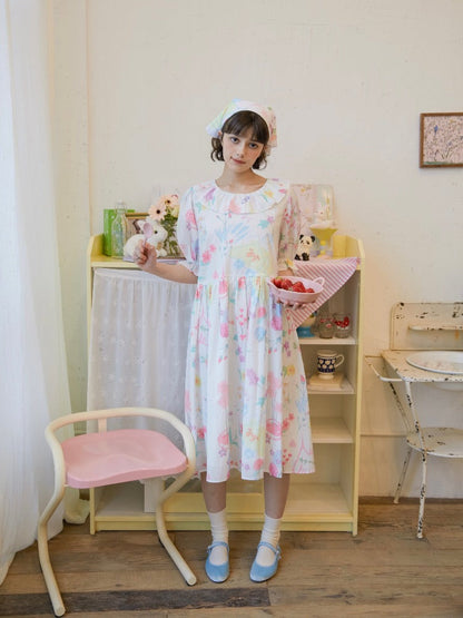 Loose Chiffon Short-sleeved Dress 【s0000002486】