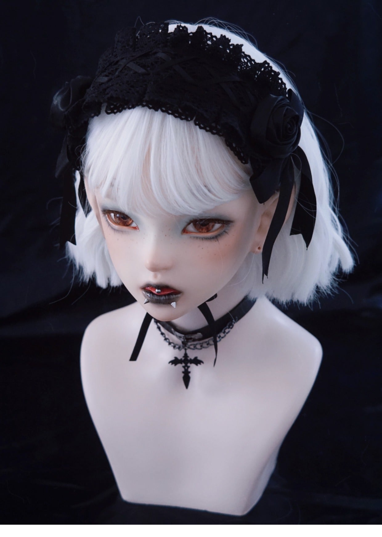 Strange Sugar - Gothic Handmade Black Rose Hairband