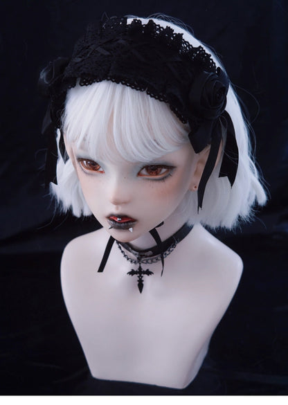 Strange Sugar - Gothic Handmade Black Rose Hairband