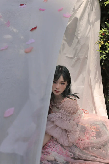 Balladeer - Classic Lolita Shirt Puff Sleeves Open Shoulder Blouse