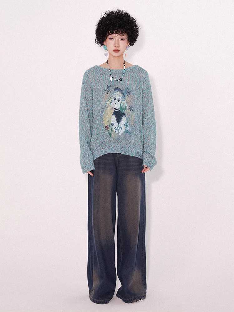 Dog print sweater【s0000009642】