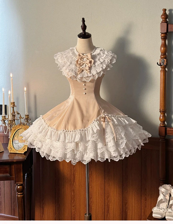 Alice Girl - Arrogant Miss - Sweet Lolita Jumper Dress with Tiered Lace Dress