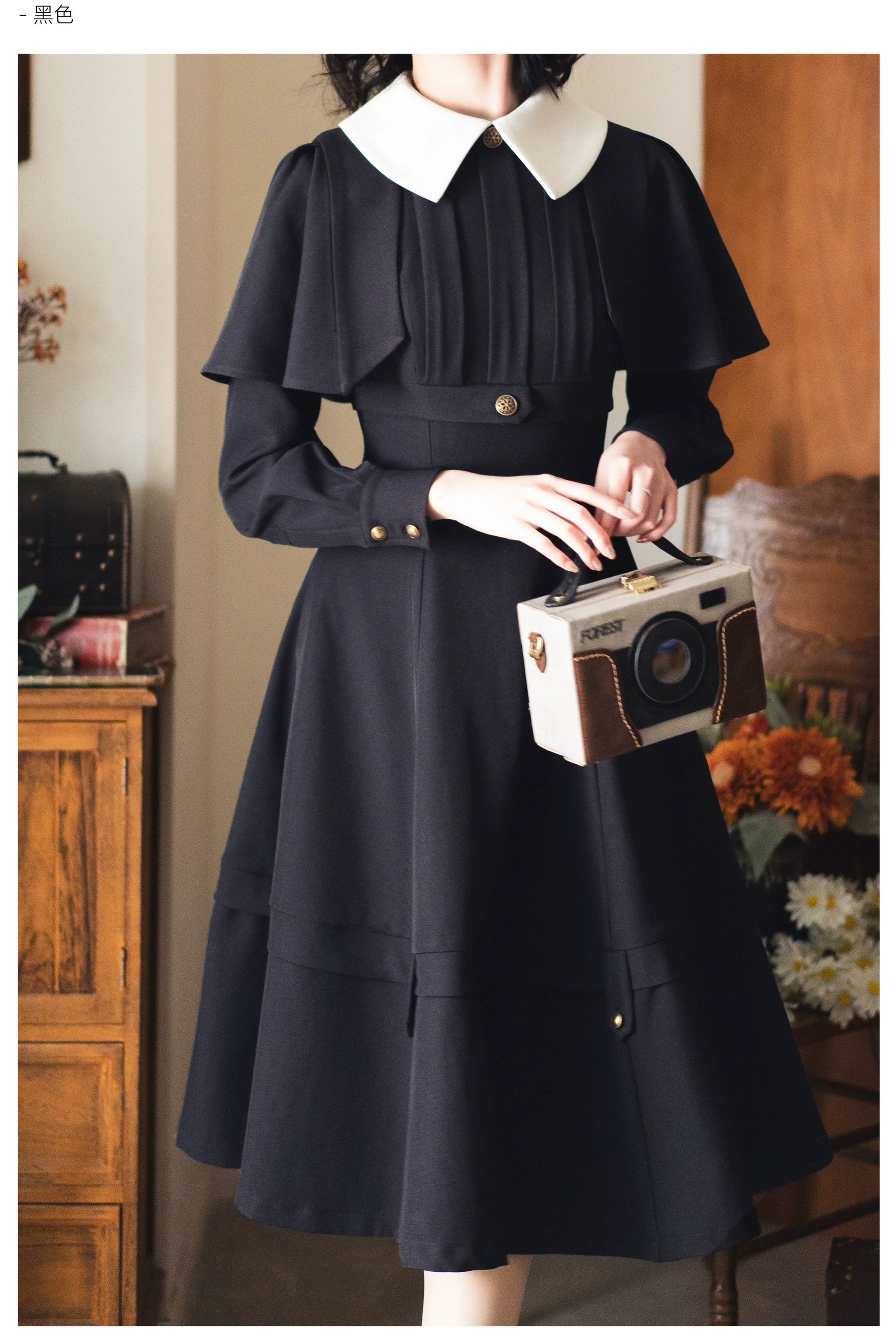 Forest Wardrobe - Forest Antique Box - Classic Lolita OP Dress with Detachable Short Cape