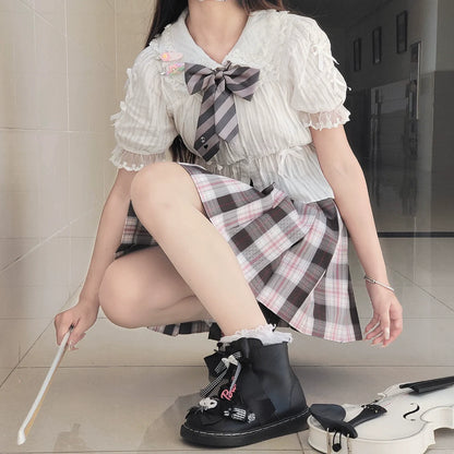 DMFS Lolita - Sweet Lolita Shirt Doll Collar Blouse High-waisted