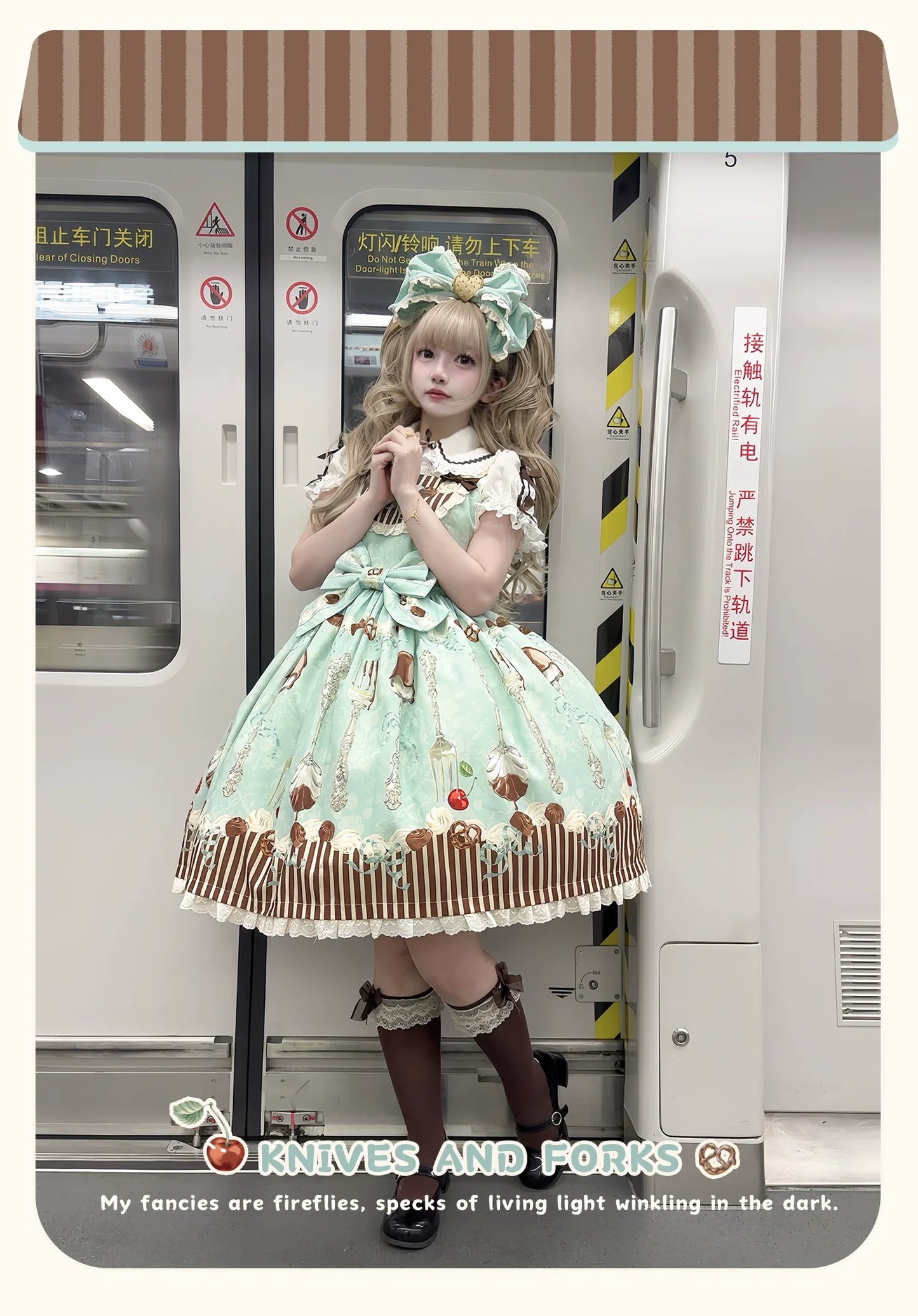 Sweet Dream Sheep - Sweet Dessert - Green Lolita Jumper Dress Lolita Headwear