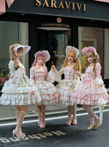 Hanguliang - Candlelight Sonata - Sweet Lolita Long Sleeve OP, Tiered Ruffles