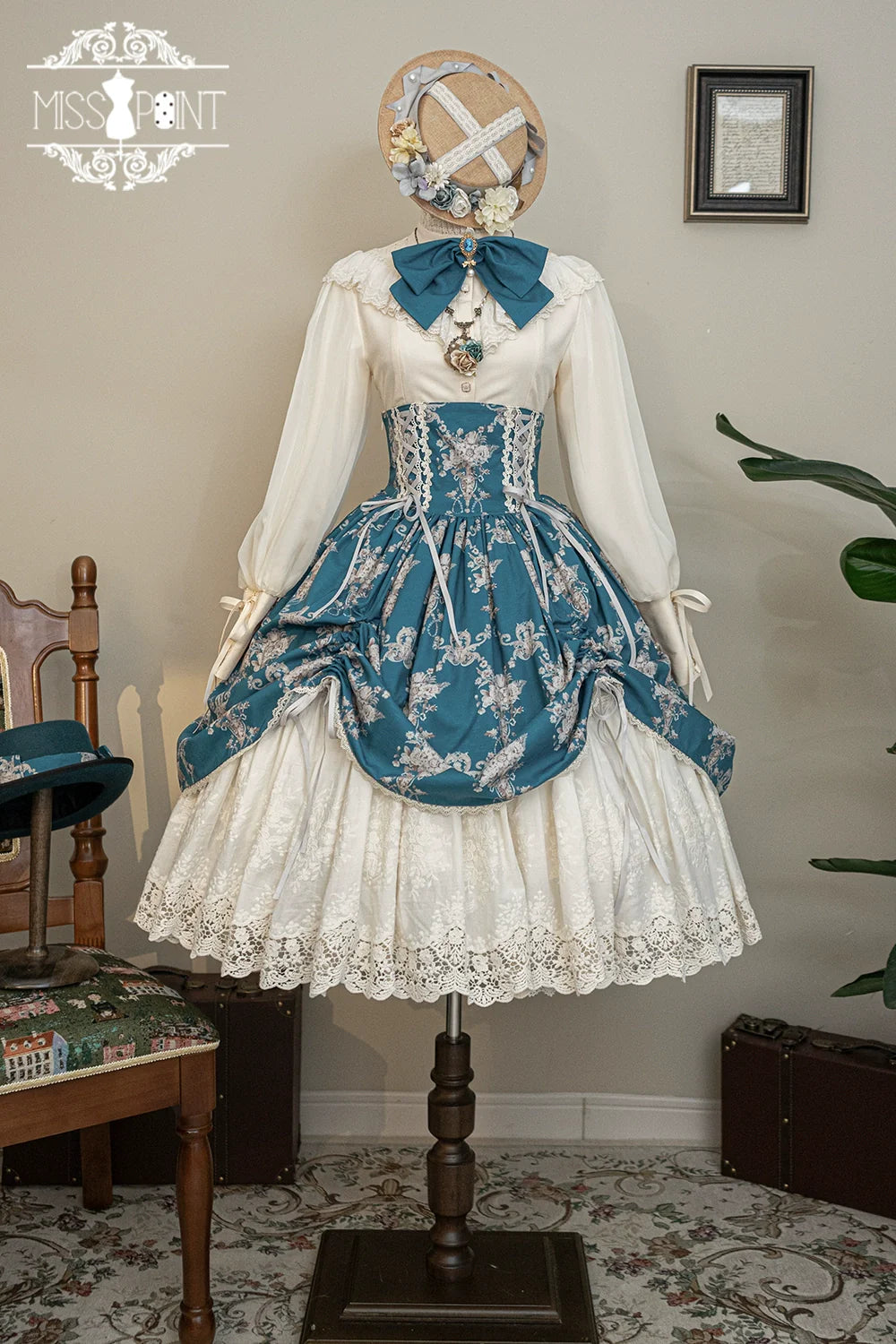 Miss Point - Customized Vintage Lolita Skirt Elegant Pullover Fishbone SK