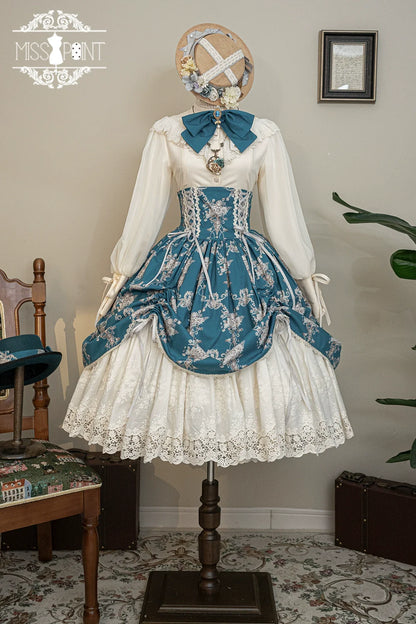 Miss Point - Customized Vintage Lolita Skirt Elegant Pullover Fishbone SK