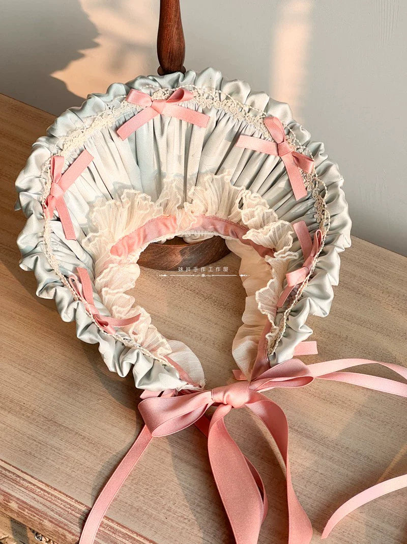 MAID - Elegent Lolita Bonnet Black Ribbon BNT