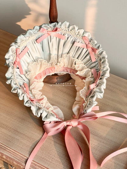 MAID - Elegent Lolita Bonnet Black Ribbon BNT