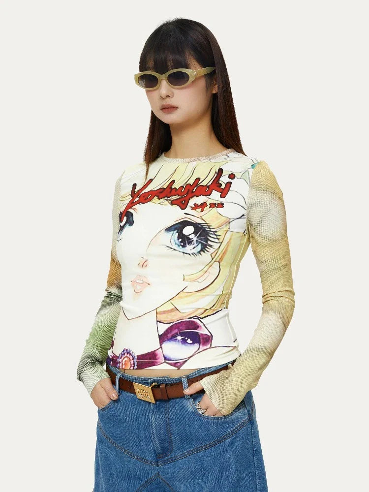 Cartoon print tight shirt【s0000007226】