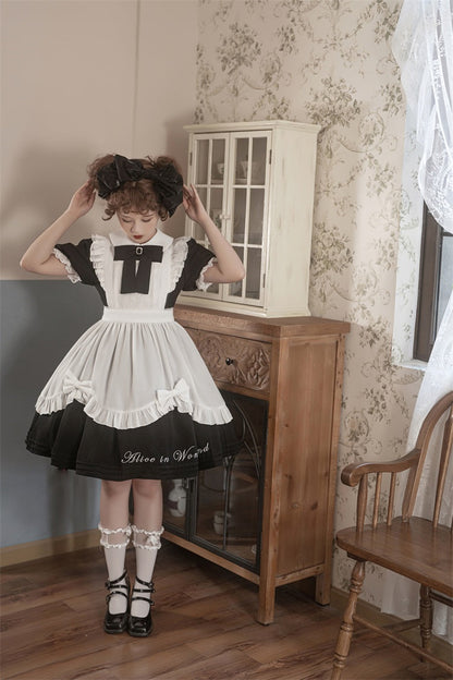 Letters from Unknown Star - Sweet Alice - Short Sleeves Maid Lolita OP