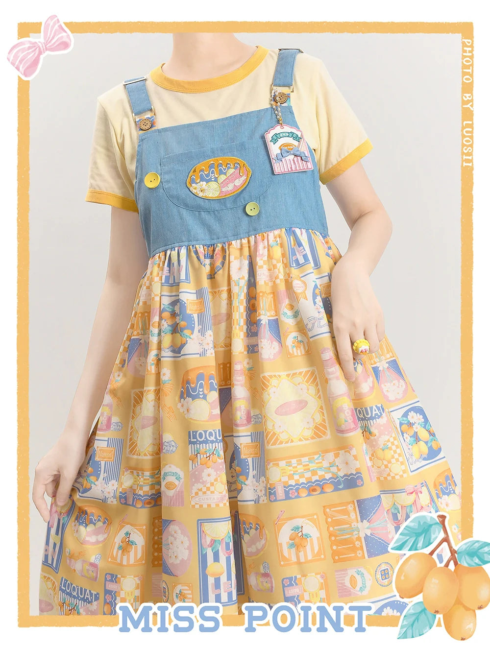 Miss Point - Daisy Lemon - Kawaii Lolita Lemon Print JSK Customized