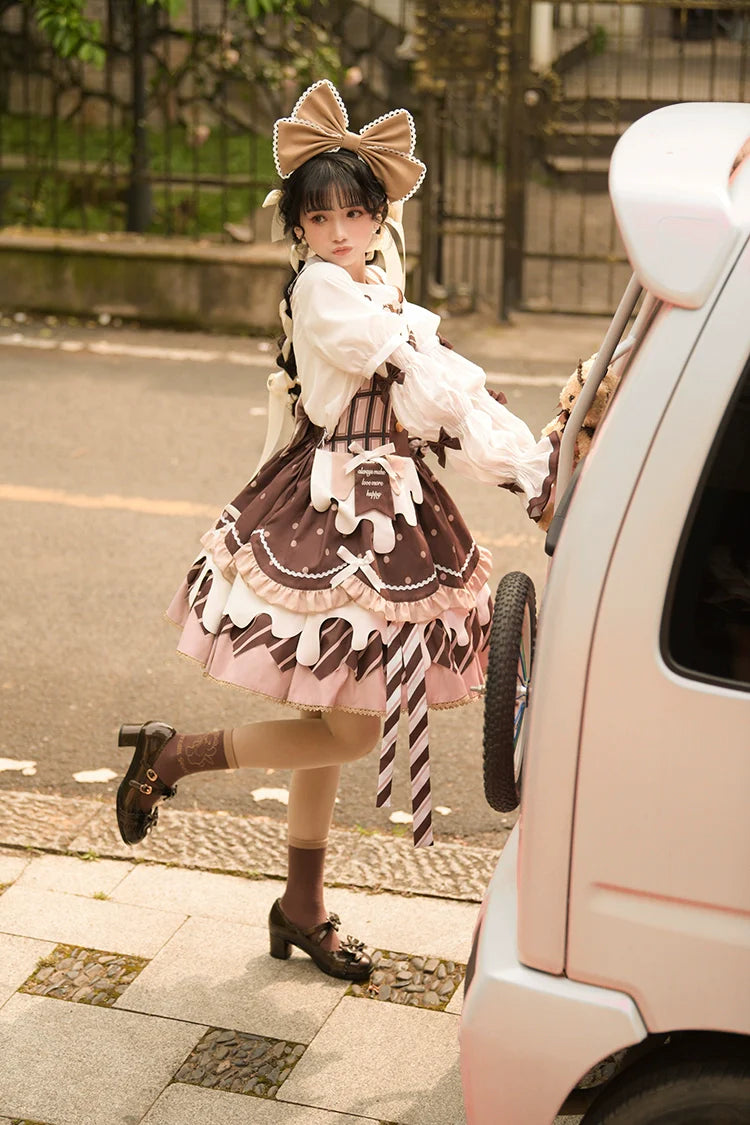 Half Sweet Lolita - Chocolate Milk Pie - Sweet Lolita Jumper Dress Summer Salopette