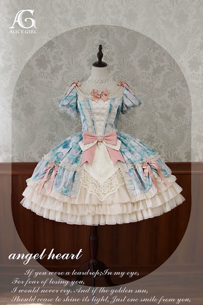 Alice Girl - Angel Heart - Sweet Lolita OP Dress, Tiered Ruffles
